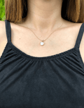 Oflara Heart Crystal Pendant Necklace (Real Look)