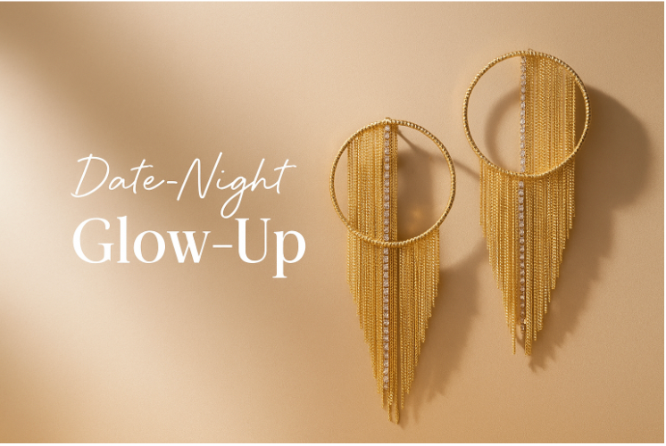 Chain Tassel Hoop Earrings, Rose gold plating