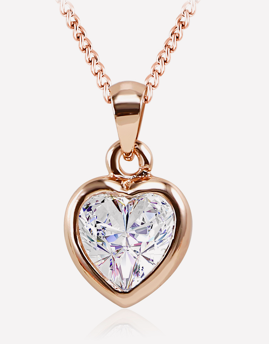 Oflara Heart Crystal Pendant Necklace
