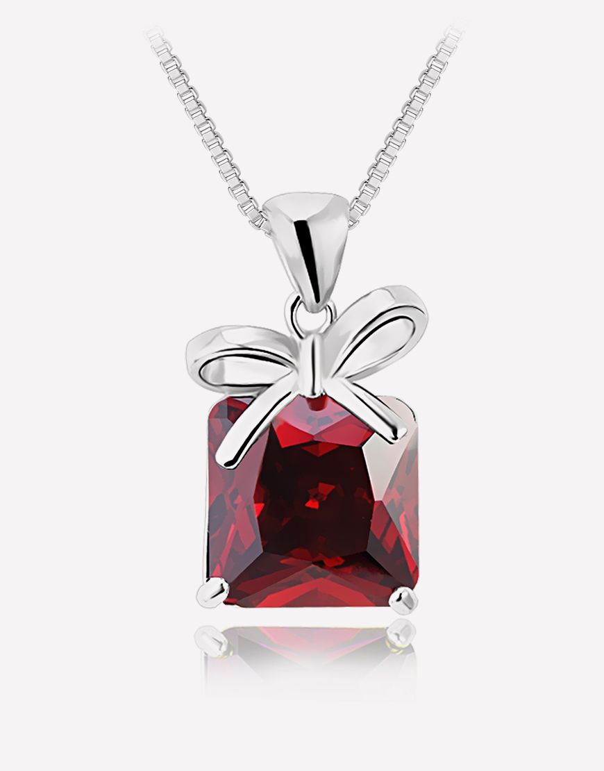 Oflara Red Crystal Necklace 