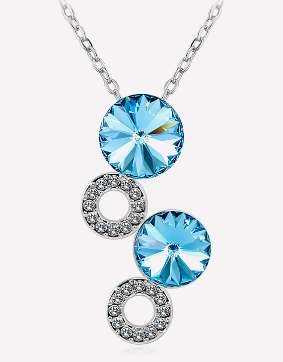 Oflara Layered Blue Crystal Necklace