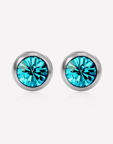 Oflara Disc Pierced Crystal Earrings