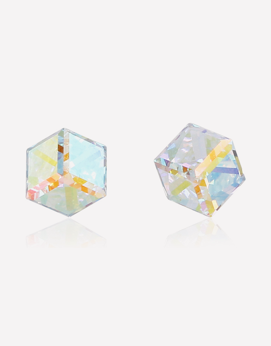 Oflara Crystal Prism Cube Earrings