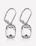Oflara White Stone Drop Crystal Earrings