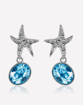 Oflara Oceanblue  Starfish Crystal Dangle Earrings