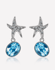 Oflara Oceanblue  Starfish Crystal Dangle Earrings