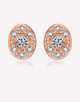 Oflara Oval Shaped Crystal Earrings