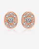 Oflara Oval Shaped Crystal Earrings