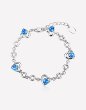 Oflara Blue Sweetheart Adjustable Crystal Bracelet 