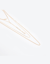 Multi Layered Crystal long chain Necklace, gold color plating