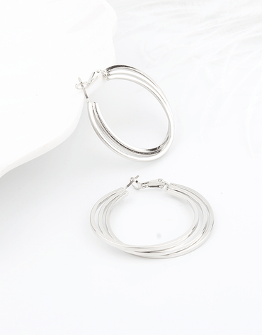 Stacked Hoop Earrings, sterling silver