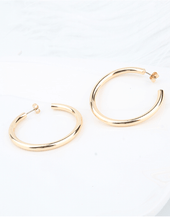 Thick Medium sized Hoop Earrings, Gold Color