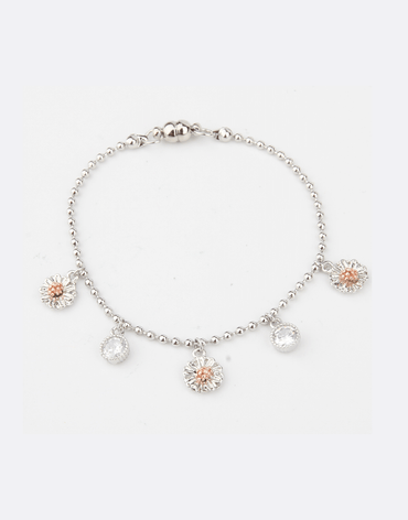 Daisy & crystals charm bracelet