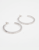 Embellished Sterling Silver Medium Sized Hoops