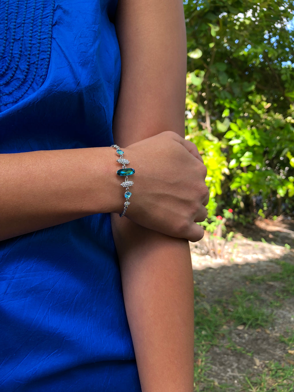 Round Blue Crystal Bracelet