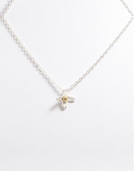 Tiny White Flower Pendant Necklace