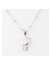 Sterling Silver Robot Alien Pendant Necklace