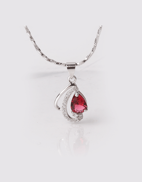 Rose Pink Crystal Drop Pendant