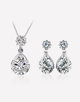 Tear Drop Crystal Necklace and Crystal Earrings Set