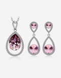 Purple Tear Drop Crystal Jewelry Set
