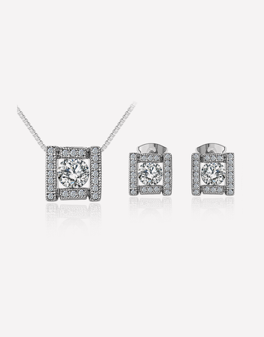 Square Shape Crystal Jewelry Set