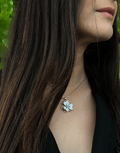 Oflara Flower Crystal Necklace Made with Austrian Crystals (Real Look)