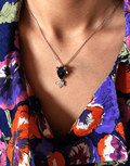 Oflara Seablue Gold Fish Pendant Crystal Necklace (Real Look)