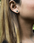 Oflara Disc Pierced Crystal Earrings (Real Look)