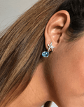 Oflara Oceanblue  Starfish Crystal Dangle Earrings (Real Look)