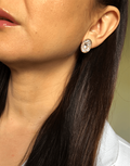 Oflara Oval Shaped Crystal Earrings (Real Look 2)