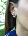 Oflara Inverted Tear Drop Crystal Earrings (Real Look)