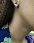 Oflara Inverted Tear Drop Crystal Earrings (Real Look 2)