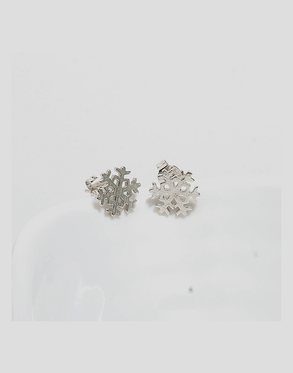 Sterling Silver Snowflake Stud Earrings